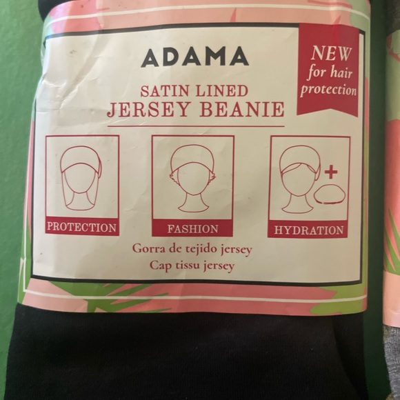 Adam Satin Lined Jersey Beanie - Black and Gray - Picture 3 of 4